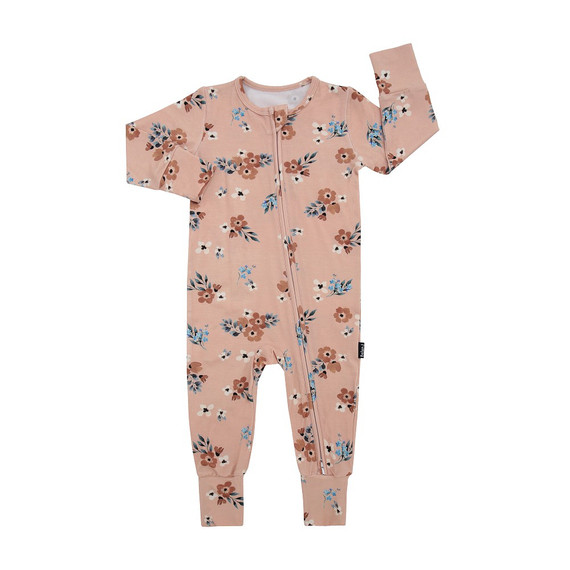 Sleeper with Fold-Over Cuffs - Floral