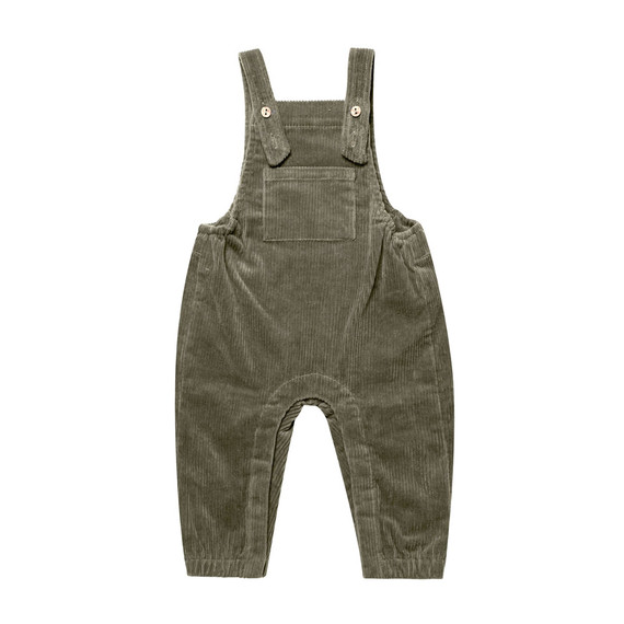Quincy Mae Corduroy Baby Overalls - Forest