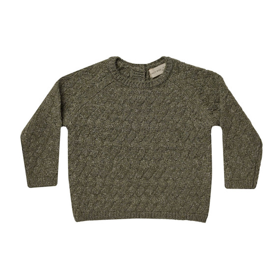 Quincy Mae Speckled Knit Sweater - Heathered Forest